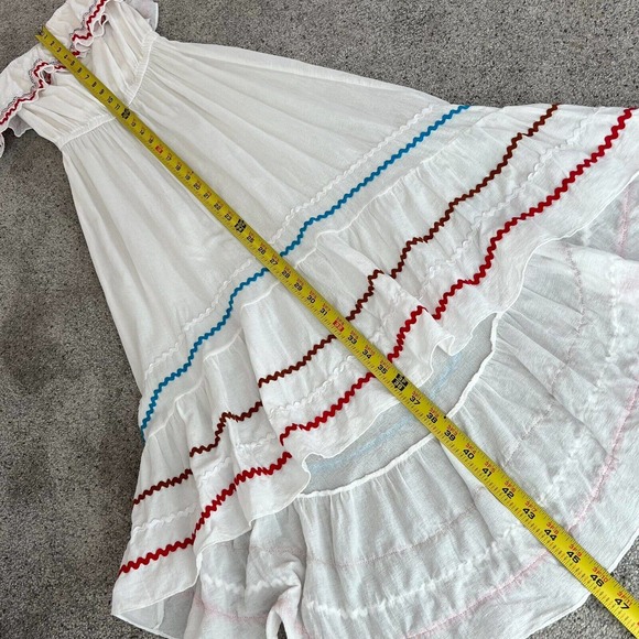 9seed Gauzy Tiered Hi-Low Strapless Maxi Dress White Swim Cover Up Size Small - Picture 8 of 11